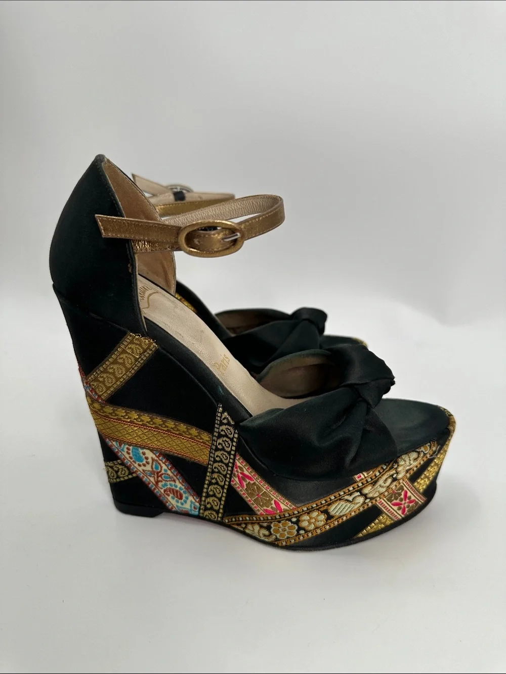 Christian Louboutin satin Wedges heels size 35